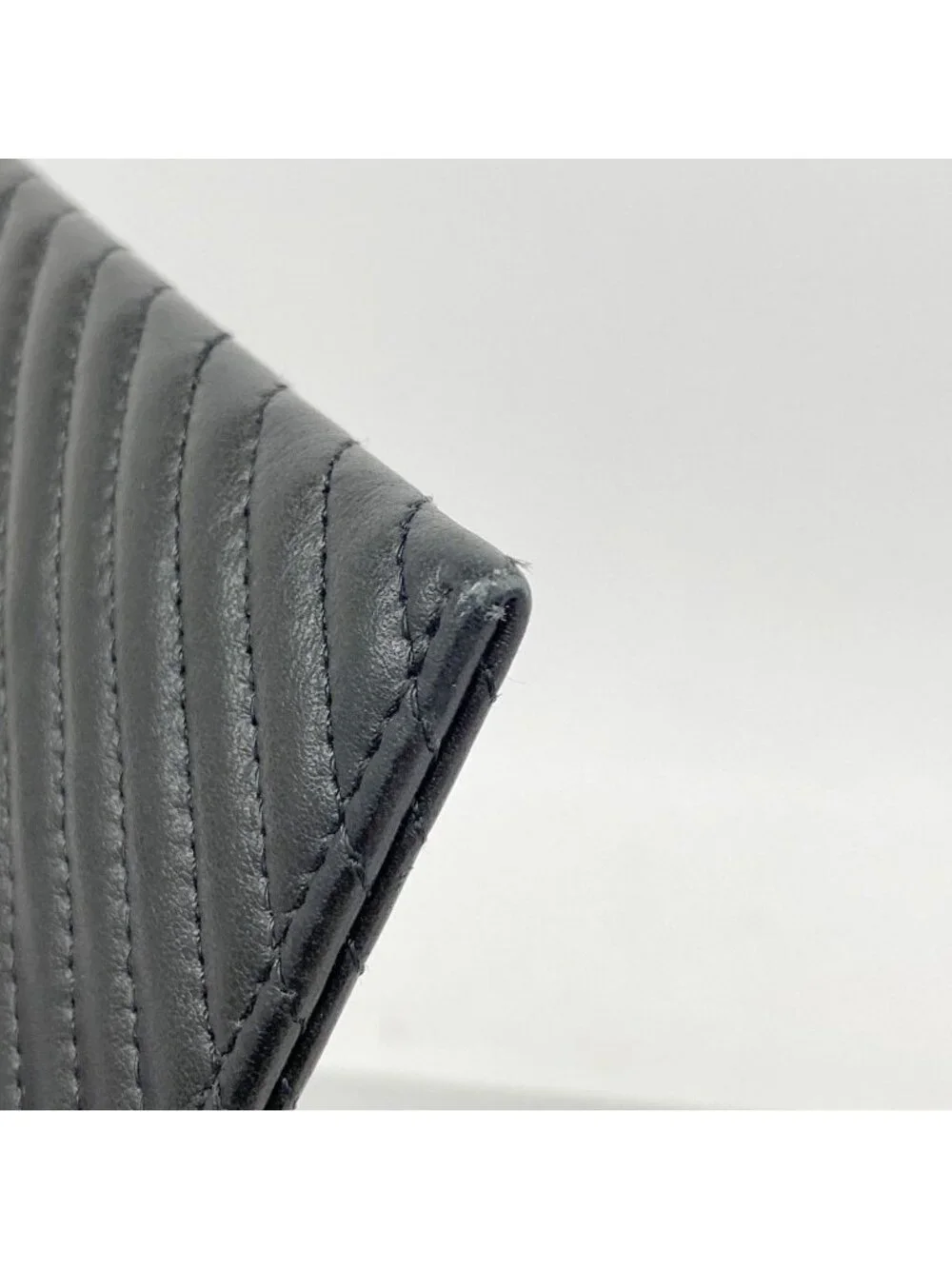 Chanel Wallet Boy Stitch Lambskin Black Silver